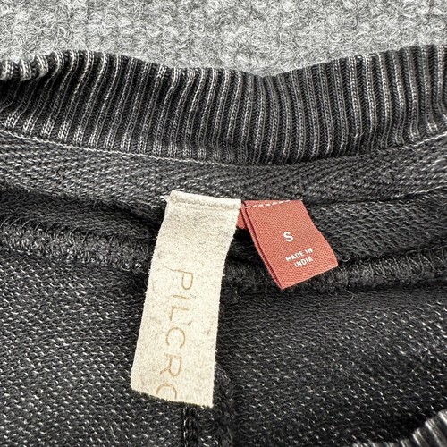 Anthropologie Pilcro Crossover Sweatshirt Damen klein schwarz Acid Wash Seitenschlitz - Bild 6 von 14