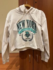 NWT WNBA NY New York Liberty Large Cream Crop Hoodie Sweatshirt Basketball Women
