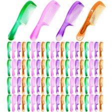 Colorful Plastic Disposable Hair Combs Pack - 100 Individual Wraps, Widen Bul...