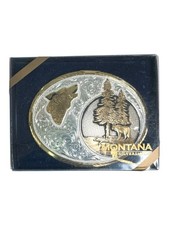 Montana Silversmiths Wolf Bear Trees Oval Bel...