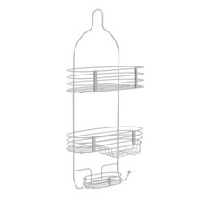 Linto Shower Caddy White - Over-the-Showerhead Storage Organizer Metal Bathroom