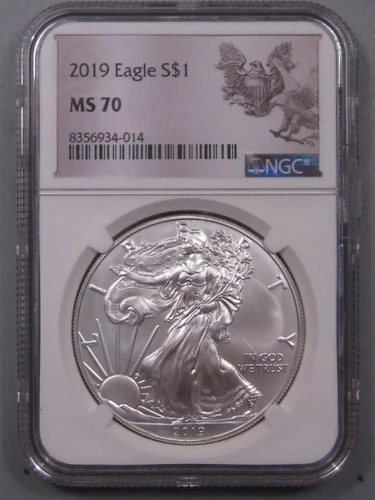 2019  Silver American Eagle. NGC MS70.  #9