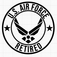 NEW DESIGN - AIR FORCE RETIRED Car Decal Sticker