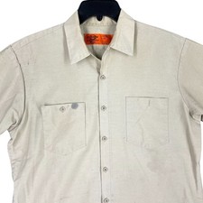 Vintage 90s Dickies Industrial Workwear USA Made Double Pocket Shirt Mens L