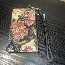 NWT PATRICIA NASH Almeria Woven Floral Tapestry Credit Card Wristlet