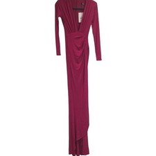 Nookie Farrah Gown Cerise Pink Long Sleeve Maxi Dress NMJ2026 Womens Size S NEW