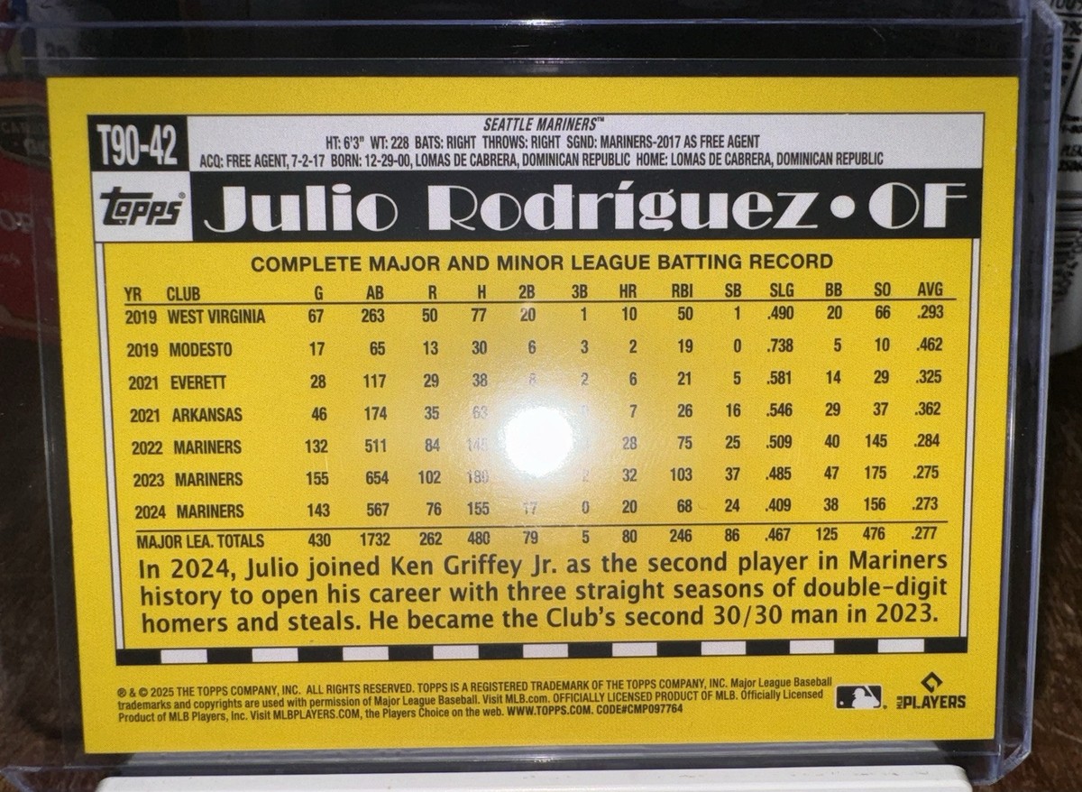 Julio Rodriguez 2025 Topps Series 1 Baseball 35th