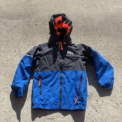 Helly Hansen Boy's Rider 2.0 Winter Jacket Ski Hood Blue Orange Size 122/7