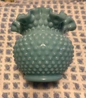 Fenton Hobnail Rose Bowl Turquoise Milk Glass LARGER 5 1/2” SIZE HTF