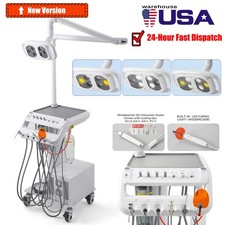 Dental Mobile Delivery Unit Cart LED Woodpecker Curing Light Suction Compressor