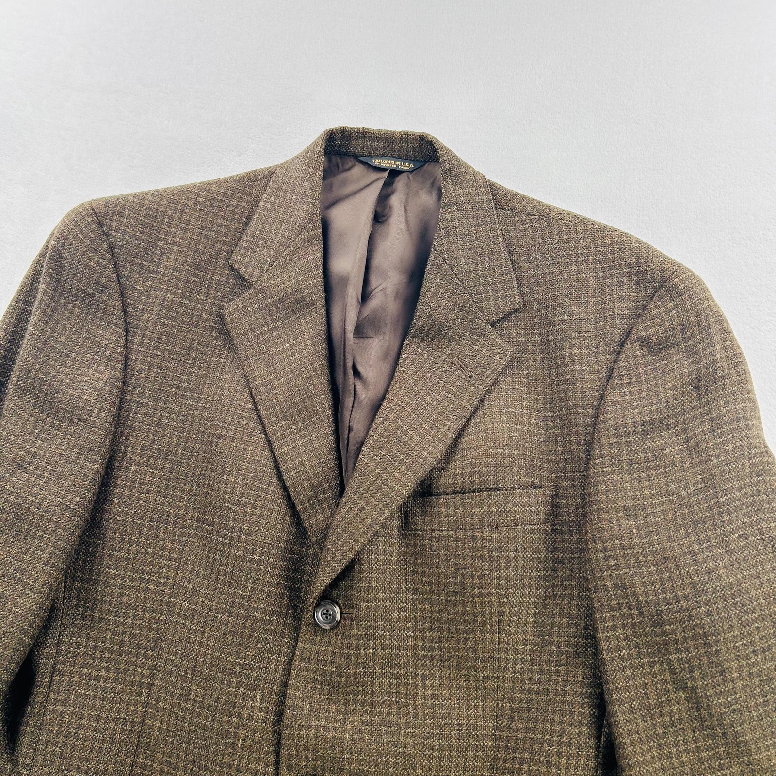 Austin Reed Blazer Mens 38R Brown Wool Tweed Sport Coat Tailored USA Classic