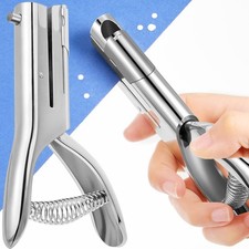 Heavy Duty Hole Punch Single One Hole Puncher Paper Hole Punch Long Reach Red...