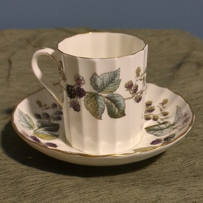 Royal Worcester Lavinia Bone China Coffee Cup & Saucer Floral Gold Trim