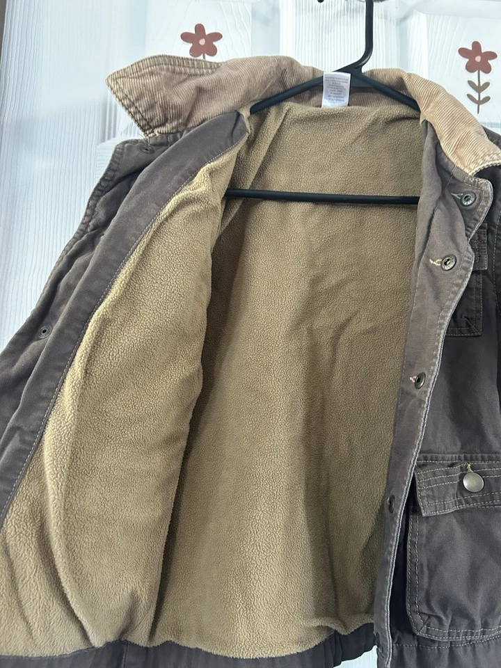 Gymboree Chore Barn Jacket Contrast Collar Boys Size Small 5 6 Fleece Lined Coat - Image 3 of 4