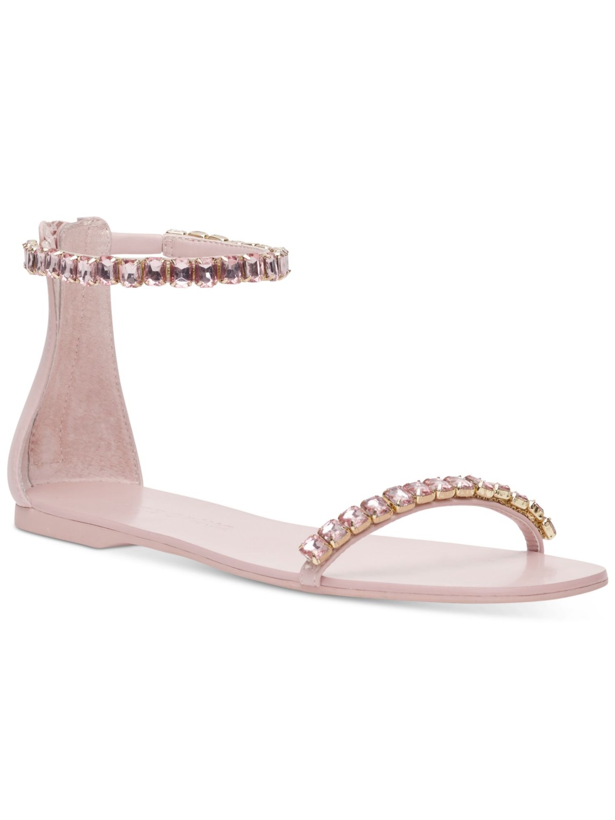 INC Womens Pink Embellished The Carmel Round Toe Zip-Up Sandals Shoes 7 M 6590₽