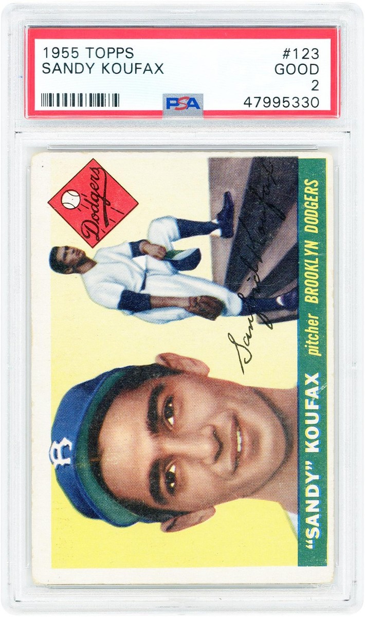 Sandy Koufax Brooklyn Dodgers 1955 Topps #123 PSA Authenticated 2