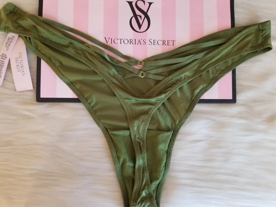 VICTORIA'S SECRET ENTRECRUZADO PIERNA ALTA TANGA PANTY MEDIO PERFECTO VERDE PERA NUEVO CON ETIQUETAS Foto 3 de 4