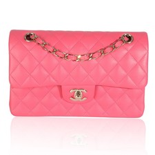 Chanel Pink Quilted Lambskin Small Classic Double Flap Bag