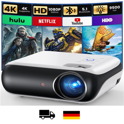 HAPPRUN H1 Full HD Beamer Bluetooth Projektor Tragbarer Outdoor Projektor