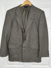 Gieves and Hawkes Houndstooth Cashmere Blazer Size 38R Vintage Made in the USA