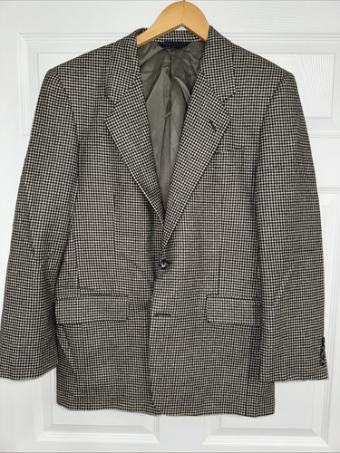 Gieves & Hawkes, Gieves and Hawkes Houndstooth Cashmere Blazer Size 38R Vintage Made in the USA