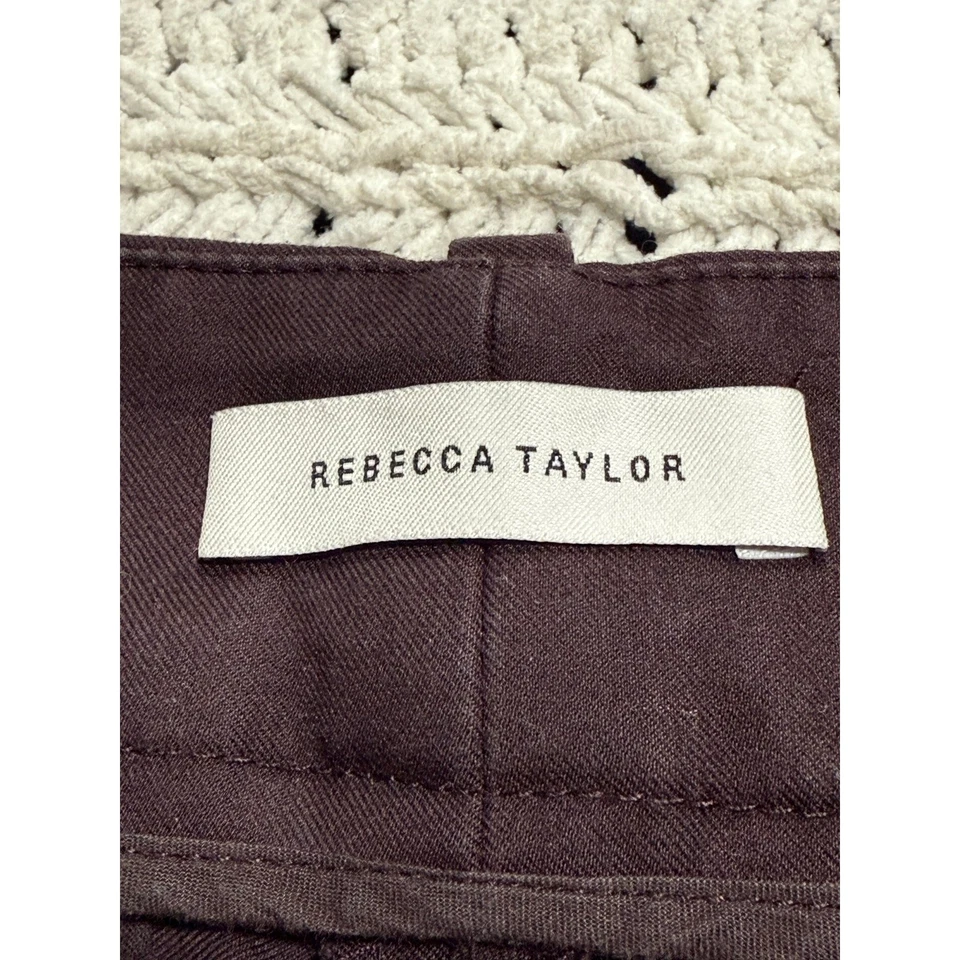 Pantalones chinos recortados Rebecca Taylor pierna ancha para mujer talla 4 algodón topo precio de venta sugerido por el fabricante $265 Foto 3 de 4
