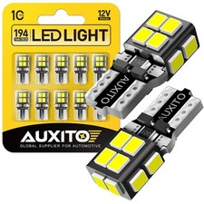 10x Auxito T10 168 194 Led License Plate Light Bulb Interior Bulbs White 6500k V