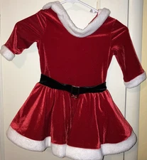 iEFiEL Red Velvet Christmas Santa Dress. Girls 6. Leotard/Poofy Skirt. EUC