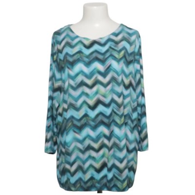 Rabe, Tunika, Größe: 46, Blau/Grün/Weiß, Elasthan/Viskose, Chevron, Damen #NAZ
