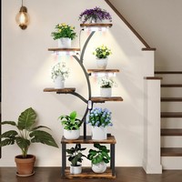 Holz/ Metall Blumentreppe Pflanzen Regal BlumenstäNder Blumenregal Garten Balkon