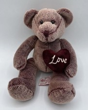 Russ Berrie Co Chantelle Valentine Bear Plush Velvet Love Heart Stuffed Animal