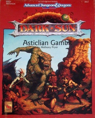 Asticlian Gambit DarK Sun Advanced Dungeons & Dragons 2nd Edition 1992 Sealed