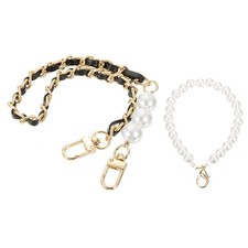 Purse Chain Strap, Replacement Strap with Phone Lanyard, 14 Inch, Gold  Black