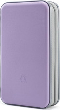 96 Capacity CD DVD Storage Case with Zipper Hard Plastic Holder Lavender