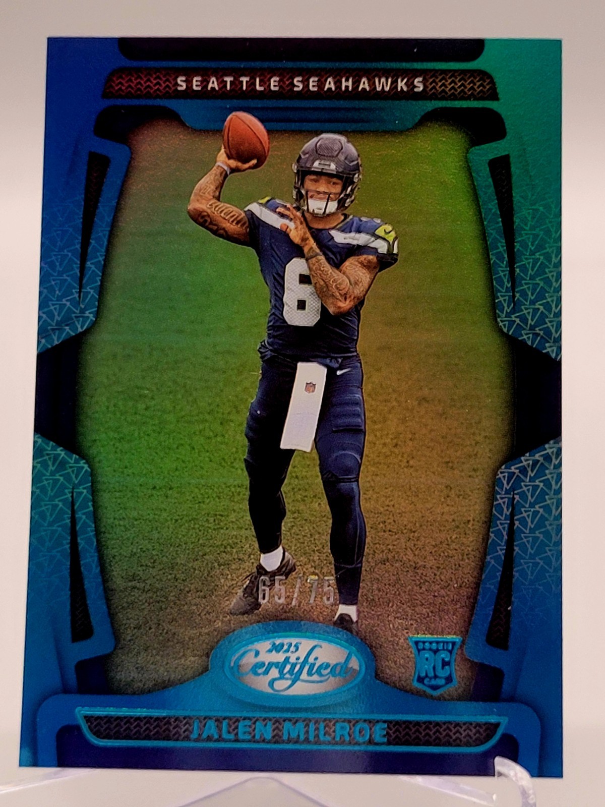 2025 CERTIFIED JALEN MILROE MIRROR TEAL ROOKIE CARD /75 SEAHAWKS NFL 155 panini 