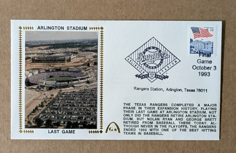10-3-93 Gateway Silk Cachet Arlington Stadium Last Game