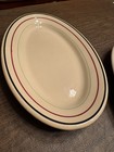 VINTAGE Pair of Sterling China Platters East Liverpool Ohio Desert Tan w/Stripes — photo 8