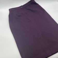 Vintage 60s 100 Wool Midi Skirt Womens SZ 10 Maroon Lined Classic