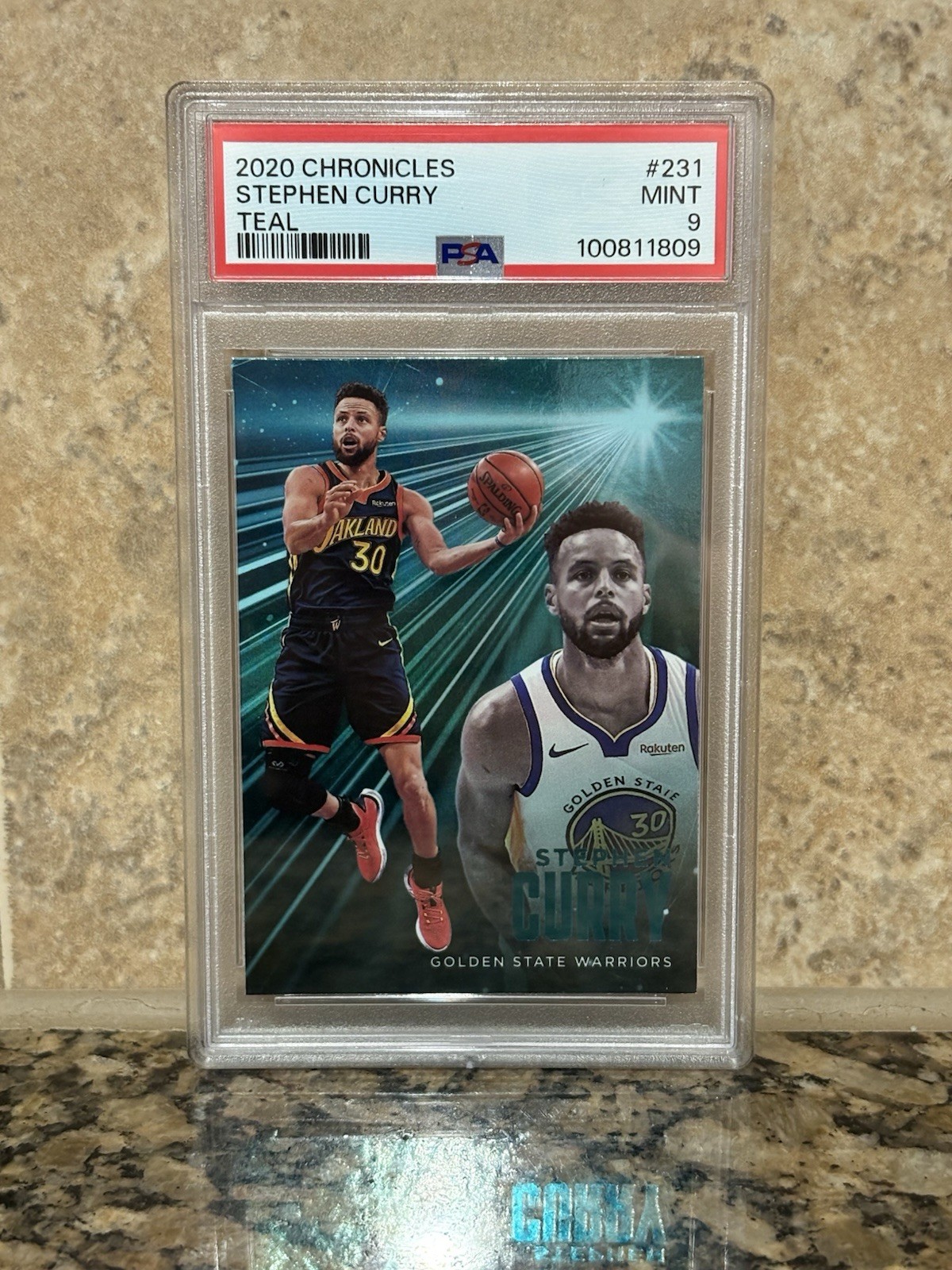 2020 PANINI CHRONICLES TEAL #231 STEPHEN CURRY PSA 9