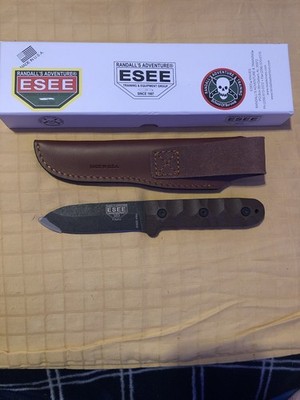 ESEE Camp Lore Fixed Knife 4.13'' 1095HC Steel Full Blade Brown Micarta Handle