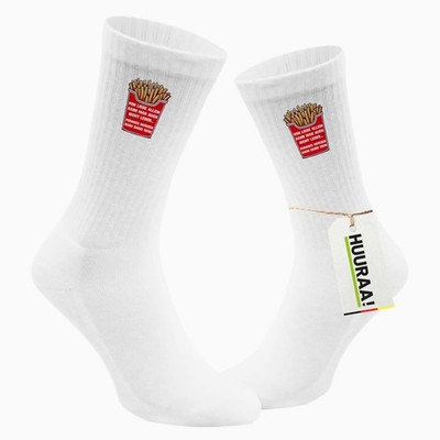 Unisex Socken Liebe allein nicht Pommes dabei Geschenkidee Liebe allein nicht Ge