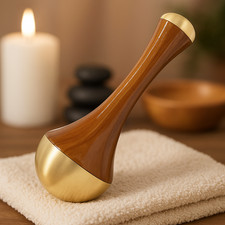 2-in-1 Ayurveda Kansa Wand Face Body Massager Detox Relaxation Tool