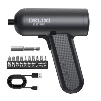 4V Mini Cordless Electric Screwdriver Drill Set 5N.m 10 Bits 2.36 Inch Bar