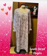 EILEEN WEST E60092 ROSEBUD FLORAL COTTON LAWN LONG SLEEVE NIGHTGOWN LARGE