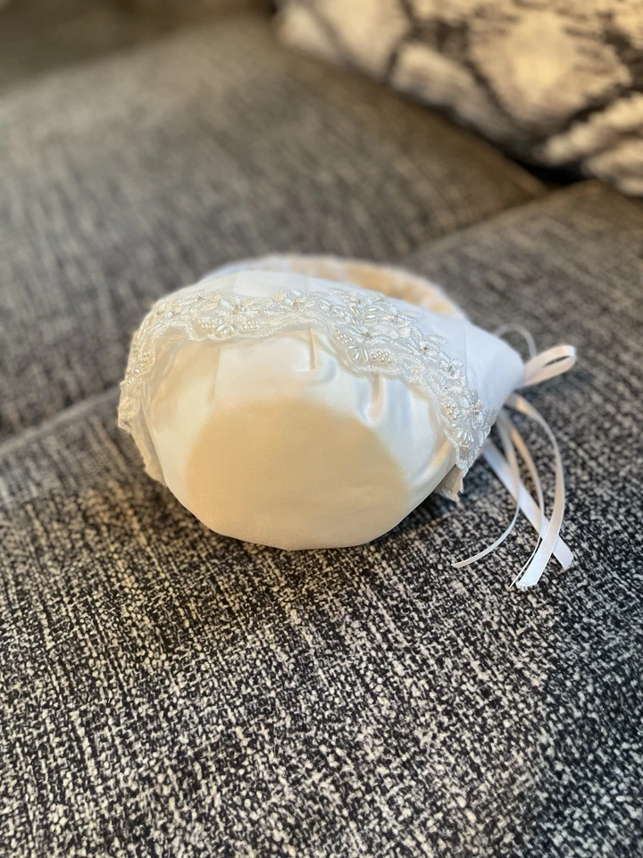 Cesta niña flor blanco marfil decoración boda L7,5xW8,5x3,5H Foto 3 de 4