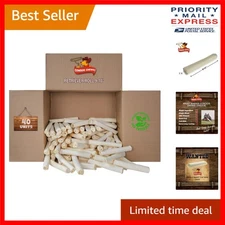 All Natural Rawhide Rolls (40 Pack) - Perfect for Dental Health & Chewing Fun