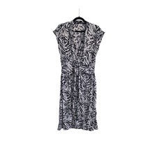 BCBG Paris Women's Black Ivory Sleeveless V Neck Career Dress Size Large