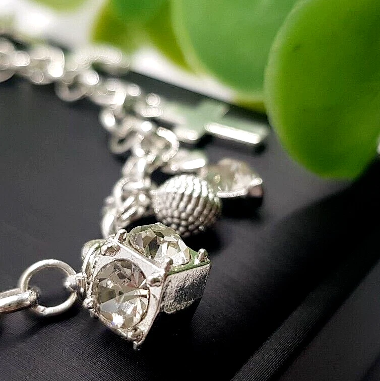 Edles BETTEL ARMBAND 925 Silber Charm Zirkonia Bead ARMKETTE Armreif Anhänger - Bild 4 von 4