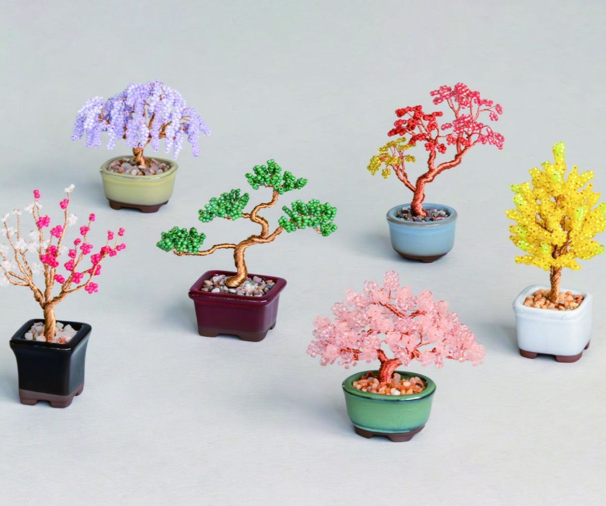 nejitte BONSAI SEED BEADS & WIRE CRAFT KIT Pine Plum, etc. 6-piece
