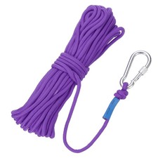 Nylon Anchor Rope with Hook,1/4"x49ft Braided Polypropylene Rope,Purple
